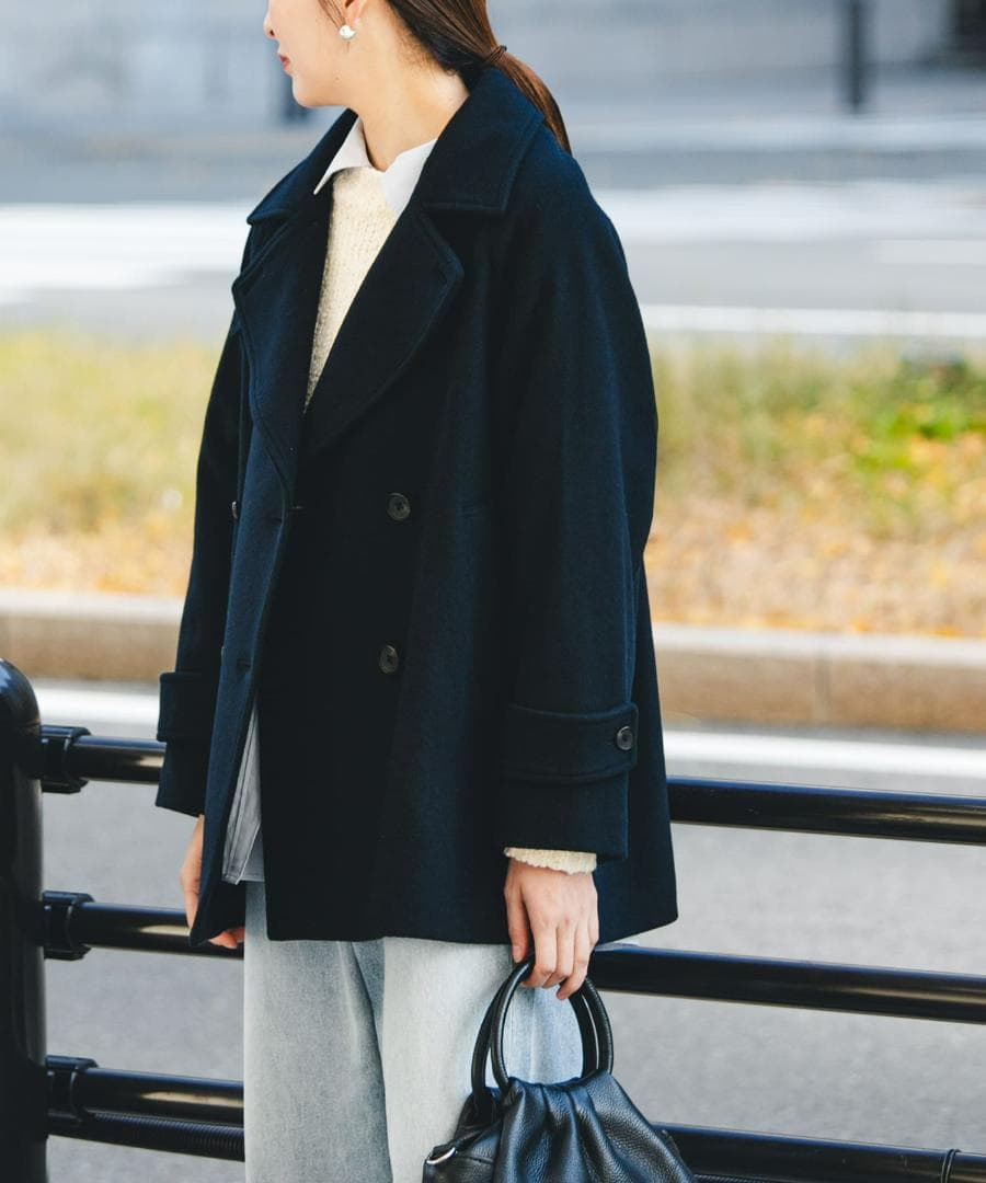 新品◆2025◆アーバンリサーチ◆スーパー100メルトンPコート《D.NAVY》