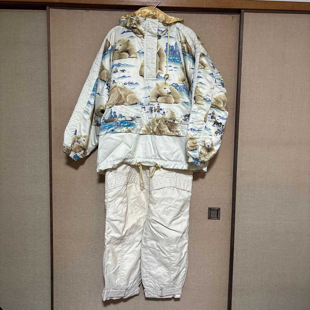 KENSHO ABE SPORTS スキーウェア セットアップ　アニマル　白熊 KENSHO ABE SPORTS スキーウェア セットアップ アニマル 白熊 - メルカリ