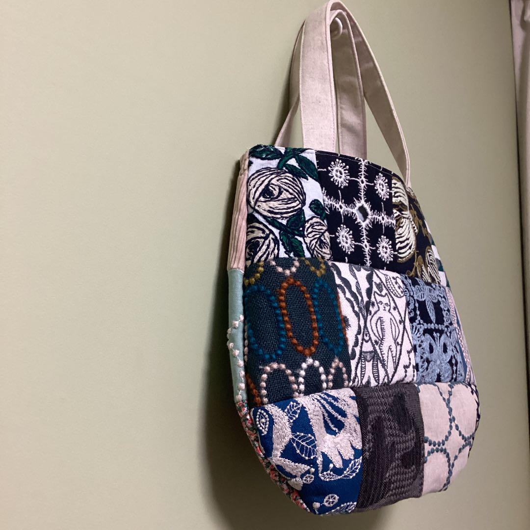 ミナペルホネン パッチワークふっくらまるみのトートバッグハンドメイド
