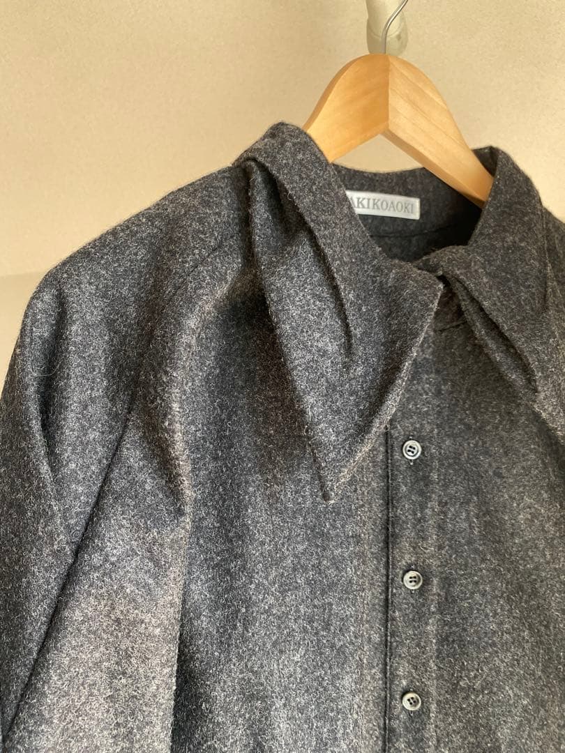 AKIKOAOKI ウール シャツ dementional shirts