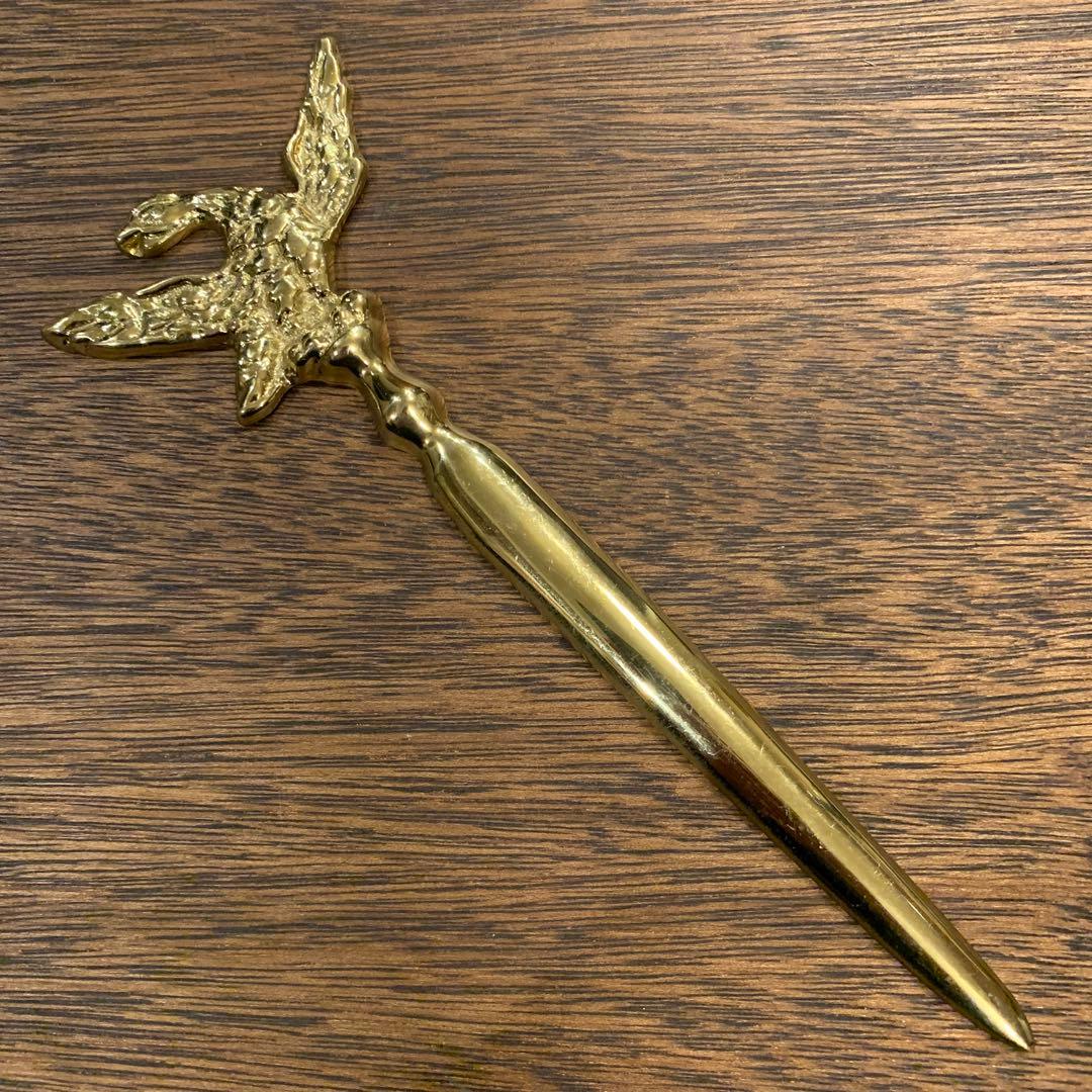US ヴィンテージ ペーパーナイフ 真鍮製 鳥 レターオープナー - メルカリ