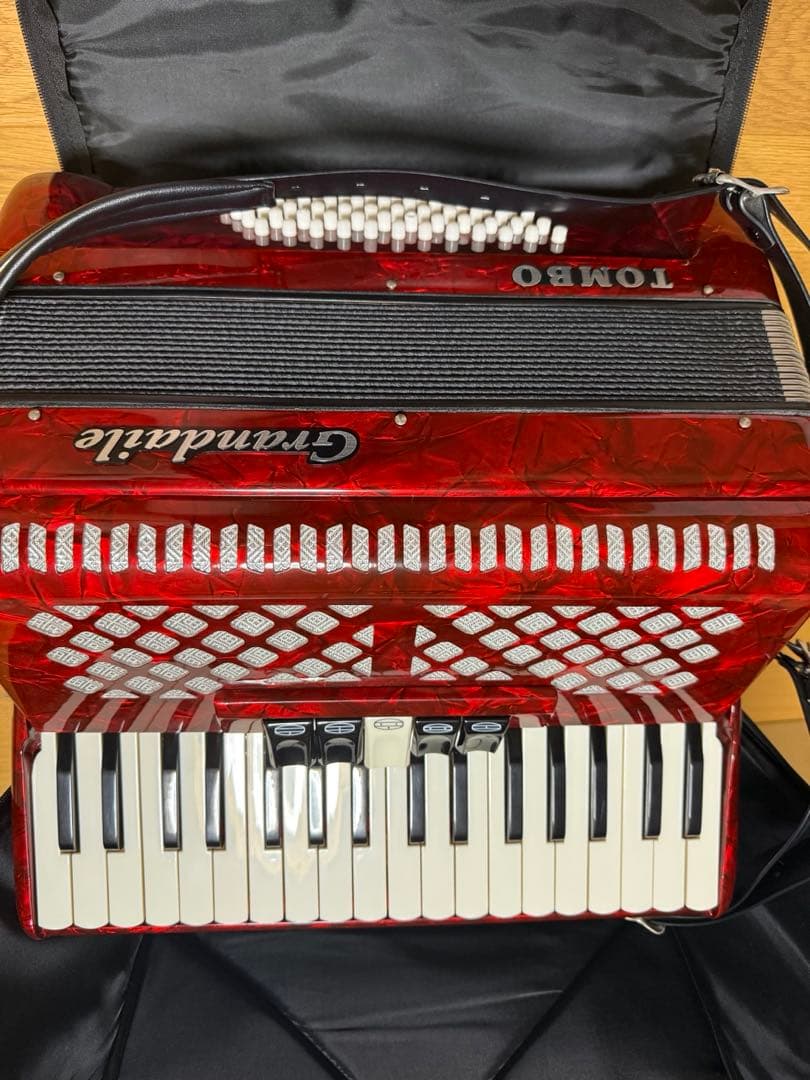美品⭐︎トンボ Grandaile GT-60⭐︎アコーディオン赤（ケース付