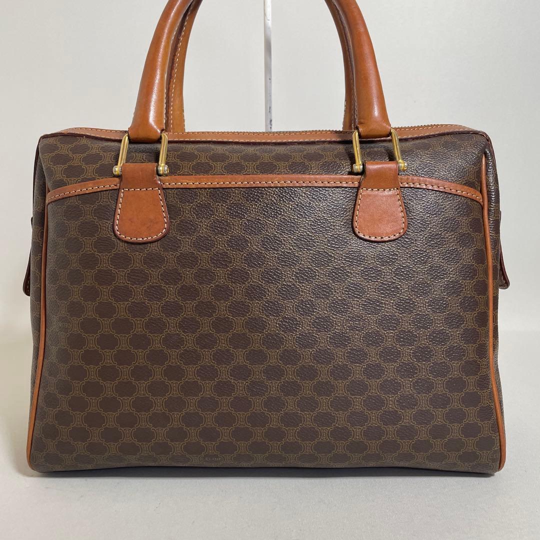 2602-77｜セリーヌ ハンドバッグ ブラウン マカダム柄 トリオンフ