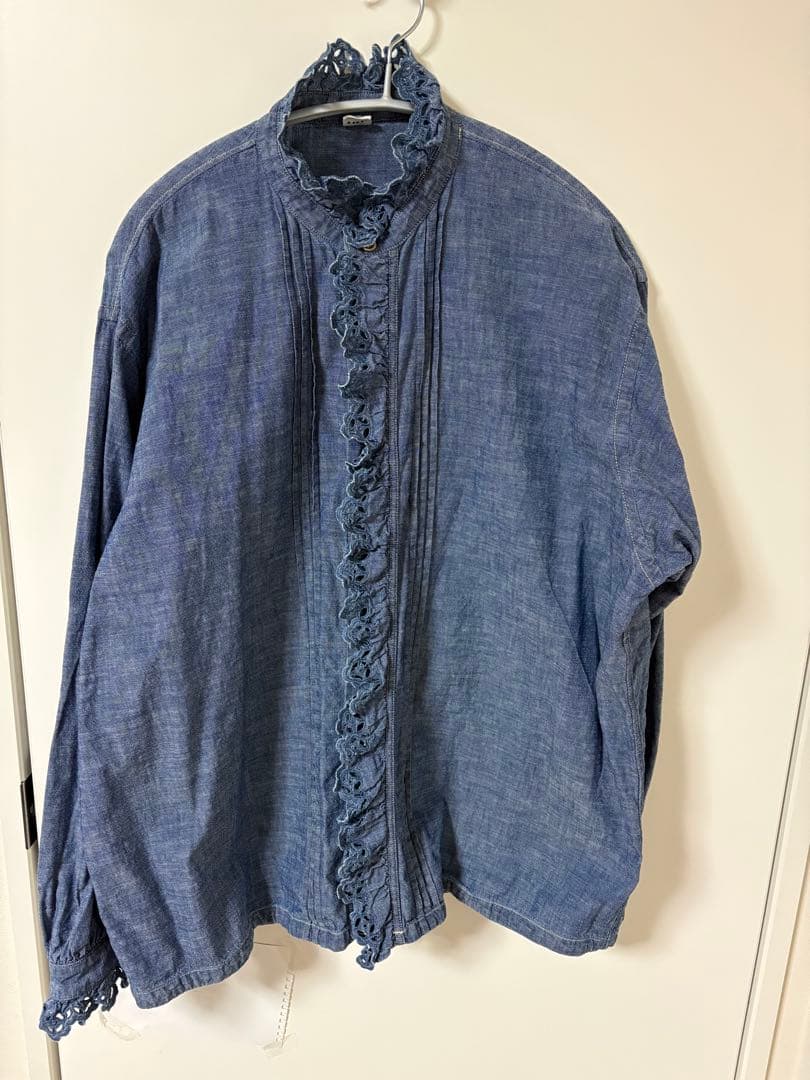 45R ダンガリーカットワークブラウス/インディゴ 70830023.jpg
