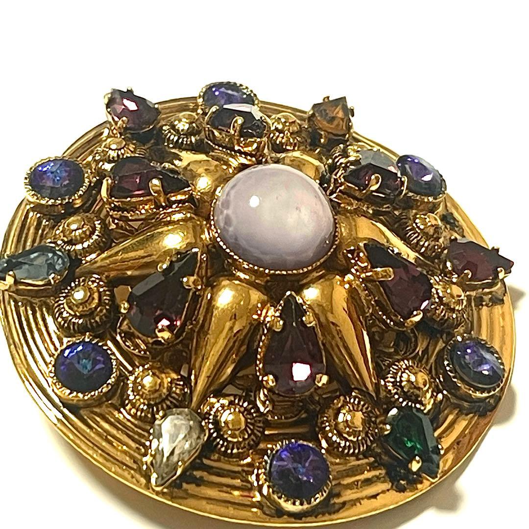 ドルチェ＆ガッバーナ ヴィンテージ クリスタル ガラス ブローチ