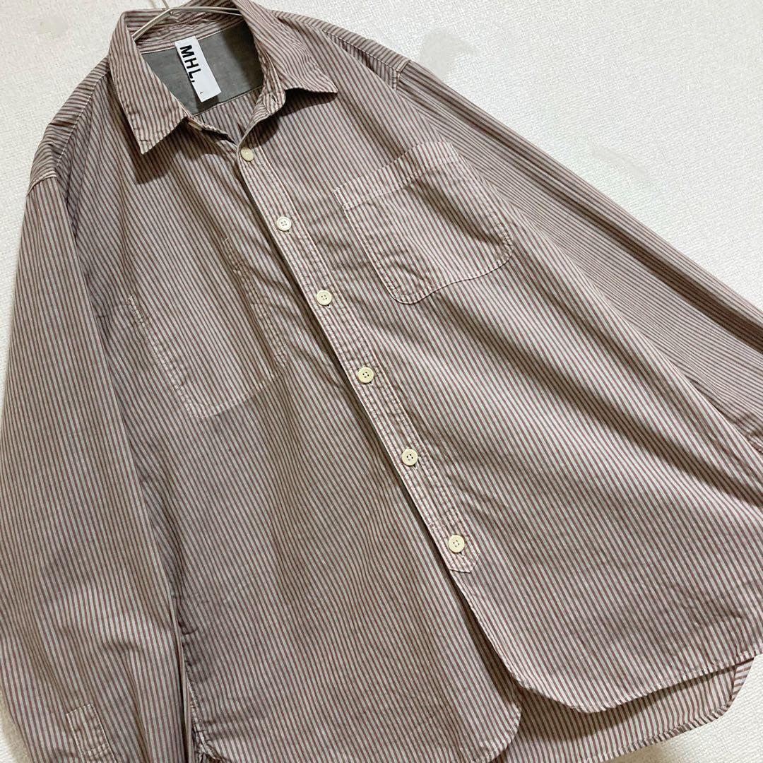 MHL. / ブラウンストライプシャツ マーガレットハウエル 日本製 - メルカリ