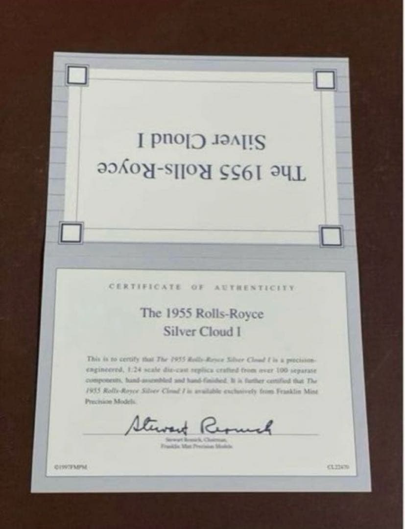 期間限定◇フランクリンミント製1955ロールスロイスシルバー クラウド