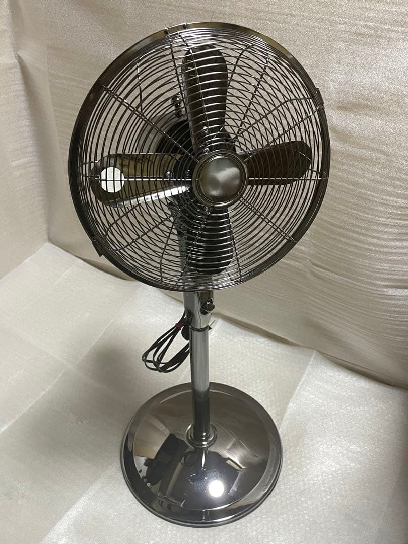 山善 メタル 扇風機 リビングファン ガンメタリック レトロ