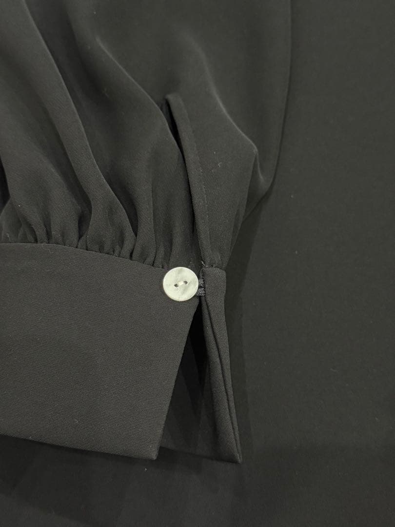 タグ付き未使用 ENFÖLD フリルカラー取り外し可ブラウス 黒 38