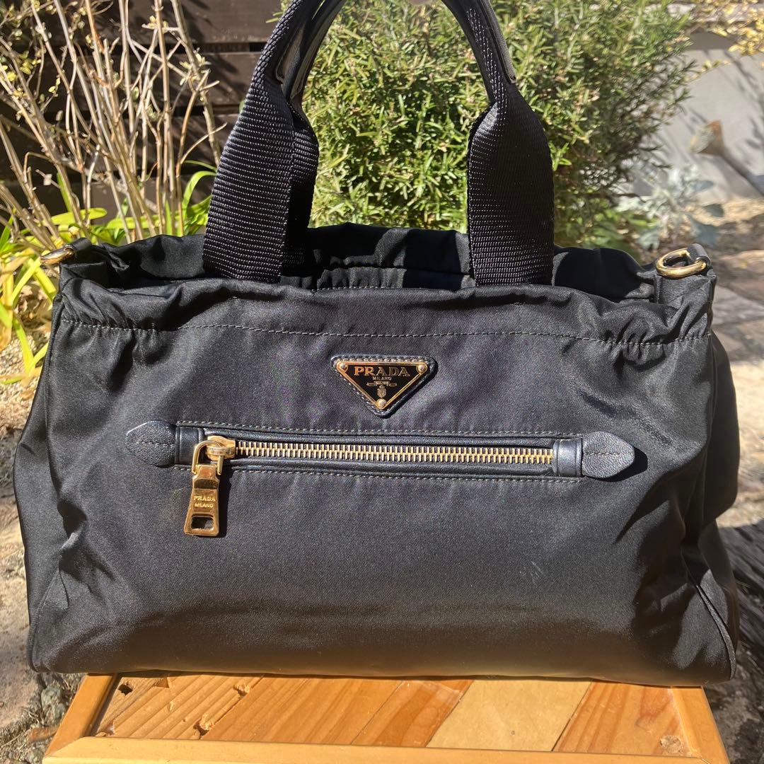 ✨極美品✨PRADA プラダ ナイロン ギャザー ショルダーバッグ 7-39