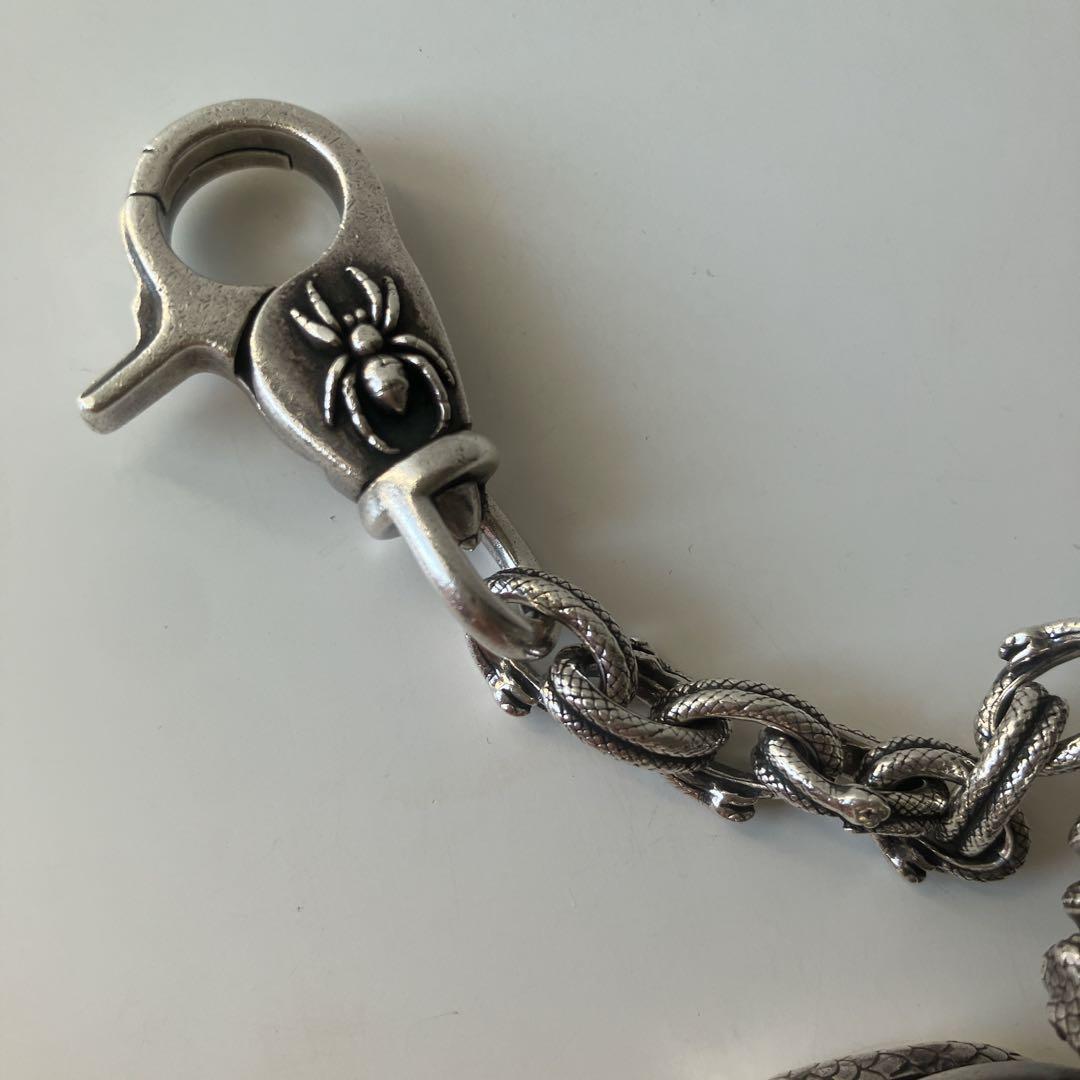 重厚カムタム トライゴッドTryGod スネークスカルキーチェーン 925