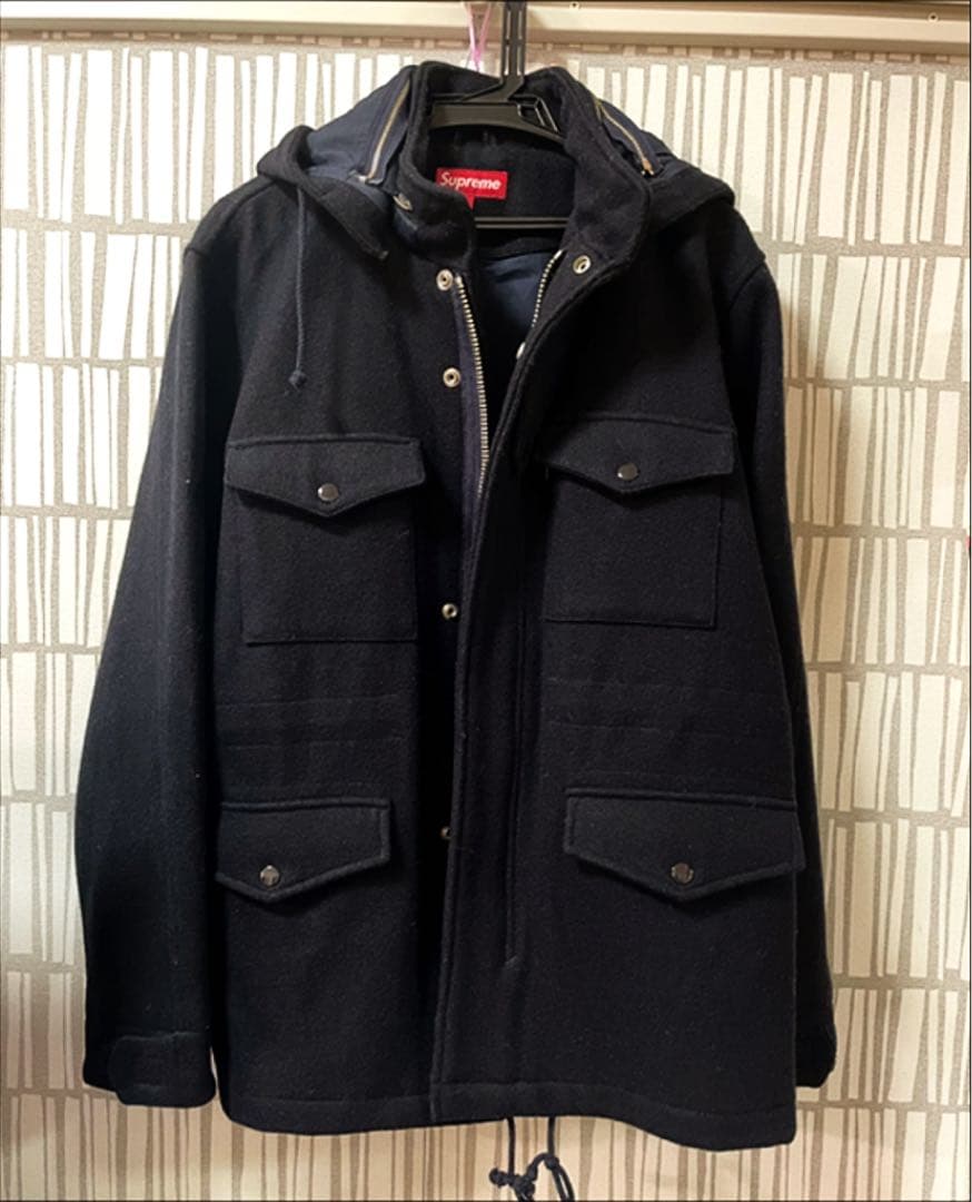 シュープリーム　メンズコート　フード付き ボリュームネックコート メンズ ロング丈 コート フード付き コート 春