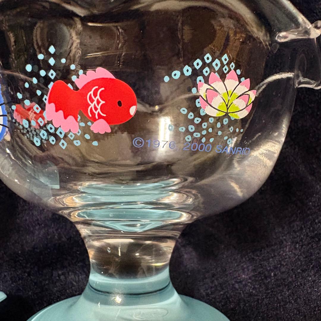 希少 レトロ ハローキティ グラス デザートグラス 金魚 ガラス 食器