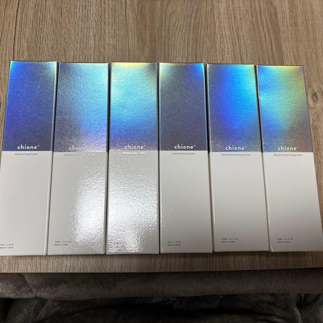 chione 保湿ローション200ml 3本、モイスチャークリーム150g 3本