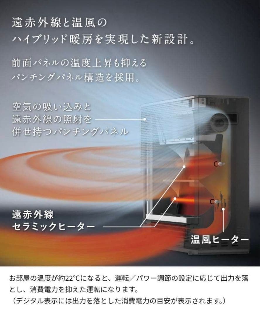 未開封、購入明細付】ダイキン ハイブリッドセラムヒート WRH135AS-H