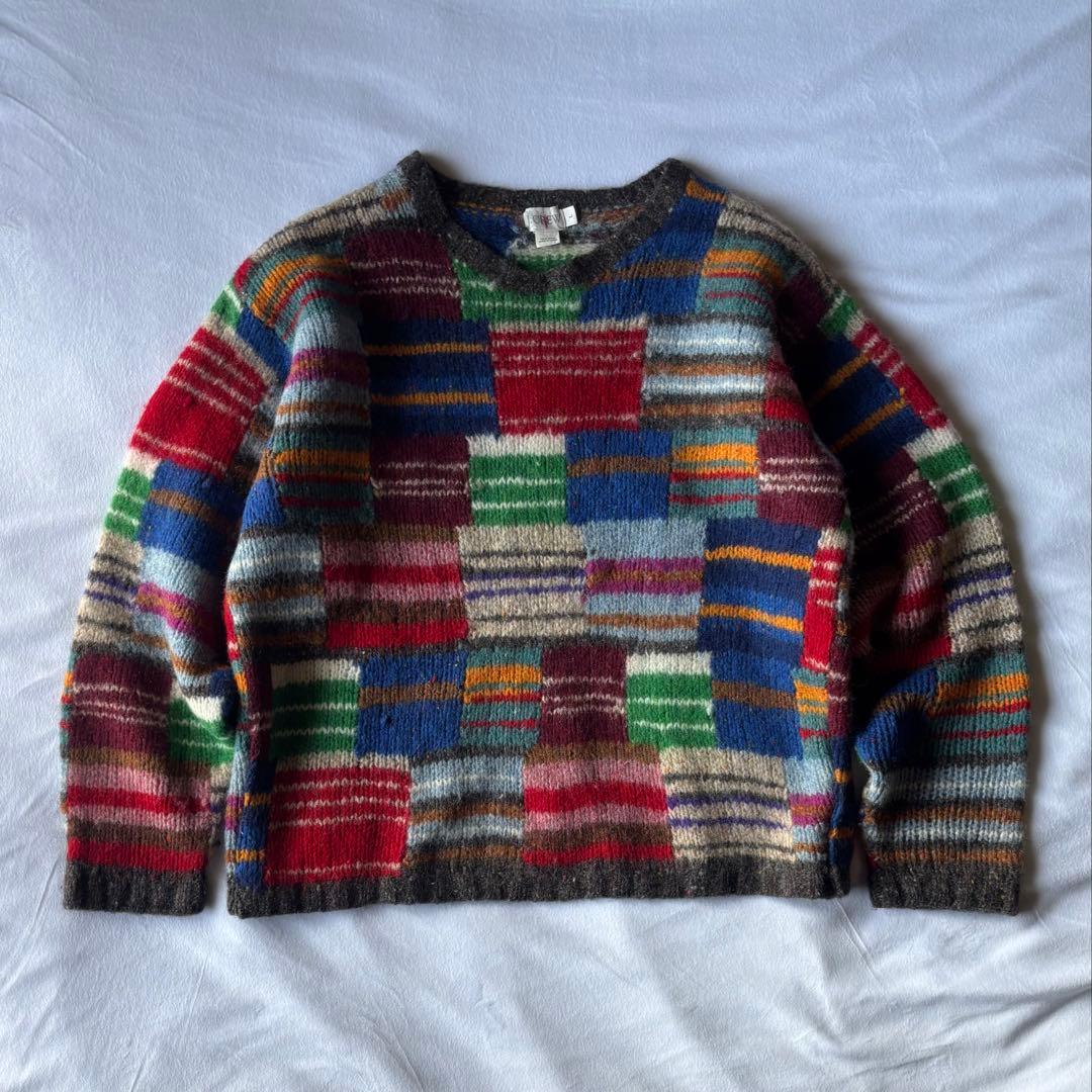 トップス 90s J.CREW patchwork hand knit 90s J.CREW patchwork hand knit - メルカリ