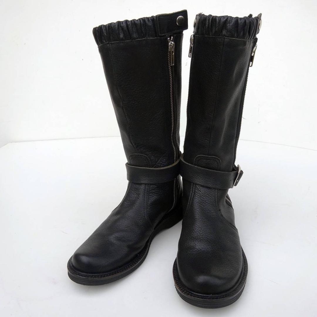 Y's ワイズ サイドジップバックル06-763-3-2 ロングブーツ レザM