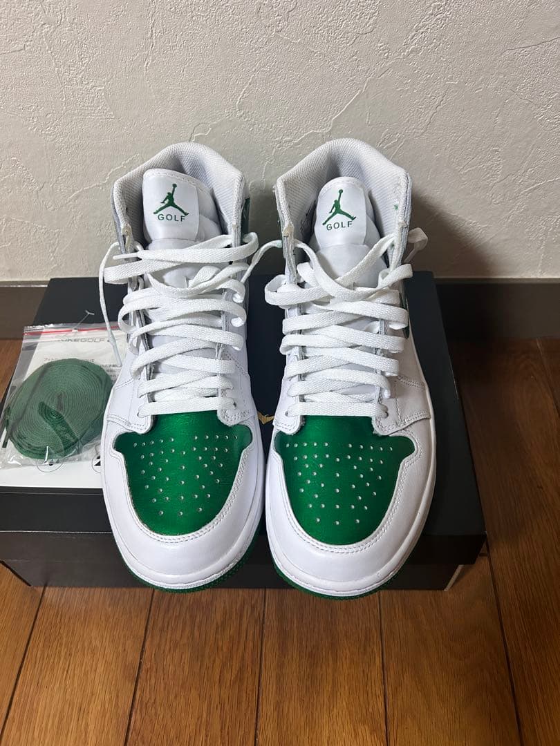 NIKE エアジョーダン1 ゴルフシューズ 27.0cm ホワイト/グリーン