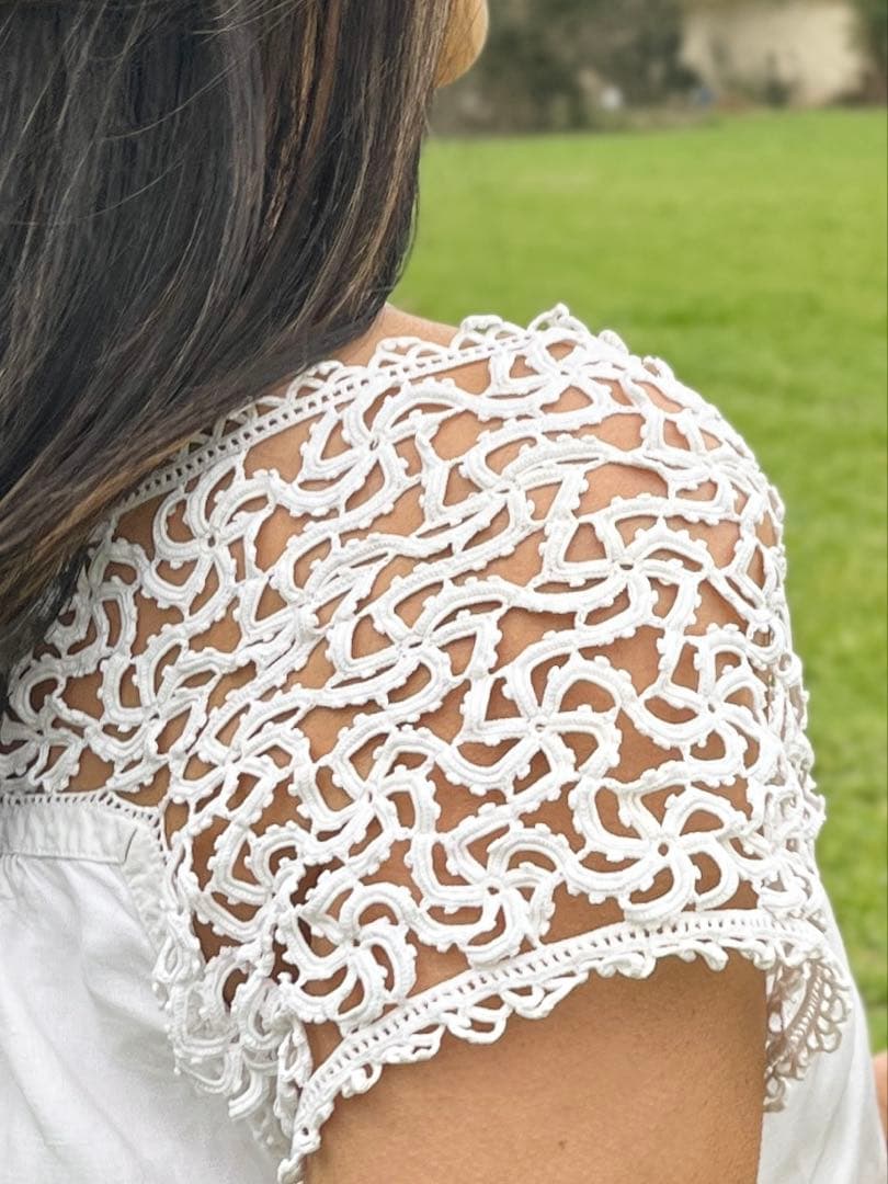 ◇フランスアンティーク｜手編みレースのナイトドレス、リネン