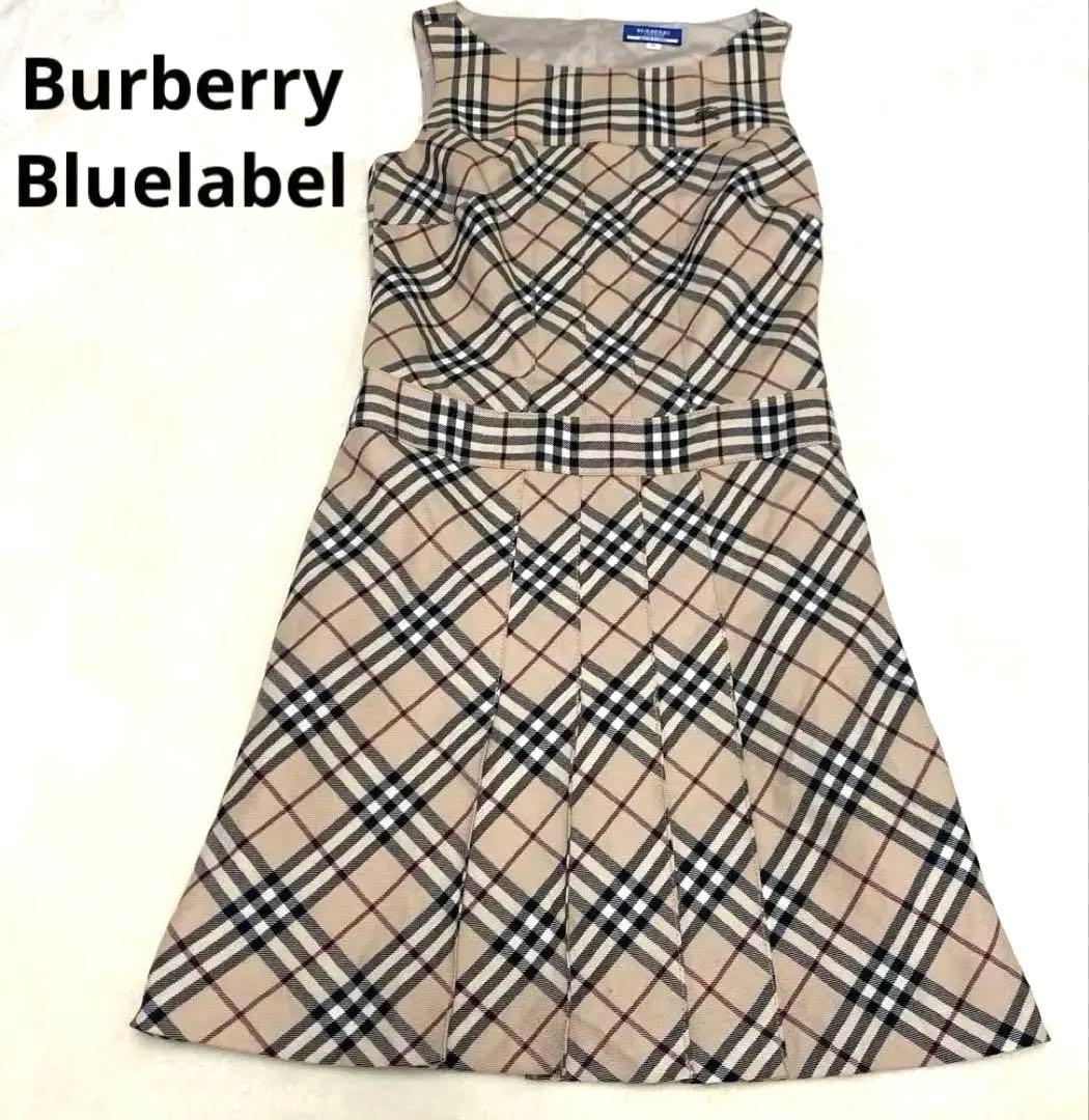 極美品 ノバチェック バーバリーブルーレーベル ワンピ38 - メルカリ