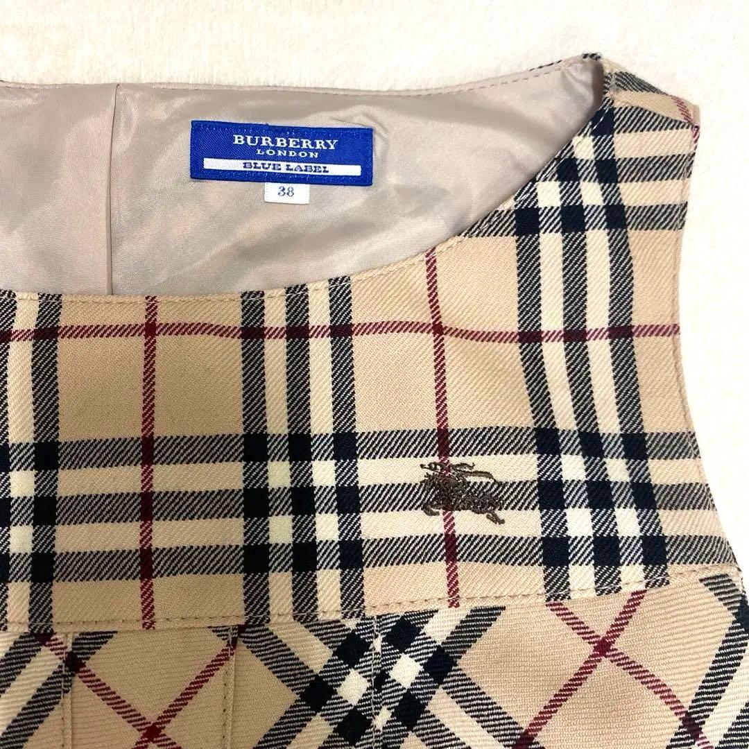 極美品 ノバチェック バーバリーブルーレーベル ワンピ38 - メルカリ