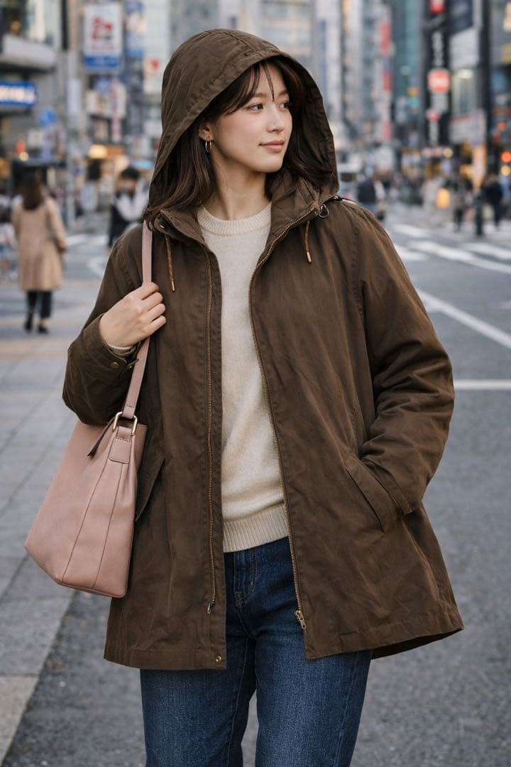 バーバリーロンドン モッズコート サイズ13 ダークブラウン レディース