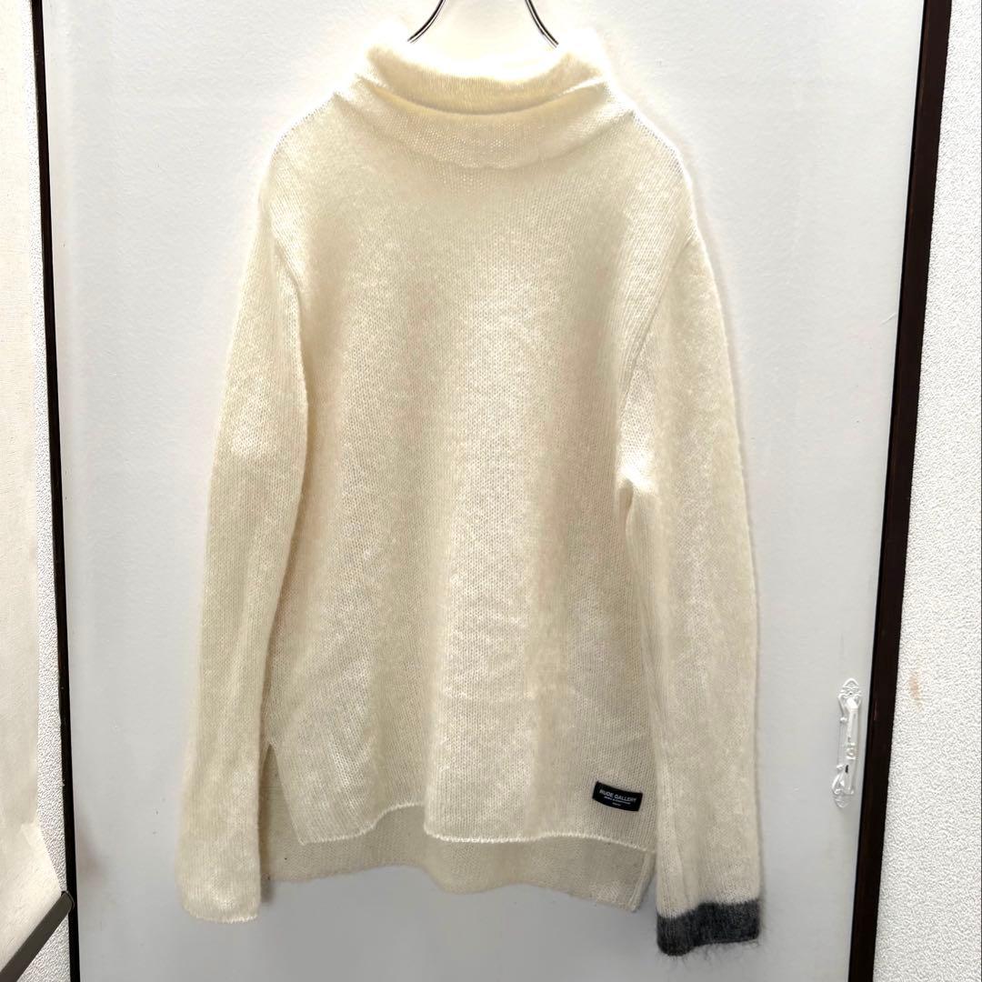 RUDE GALLERY モヘア　タートルネック　ニット　白　グレー　ウール CADBURY（キャドバリー）の「タートルネックモヘアプルオーバールーズ