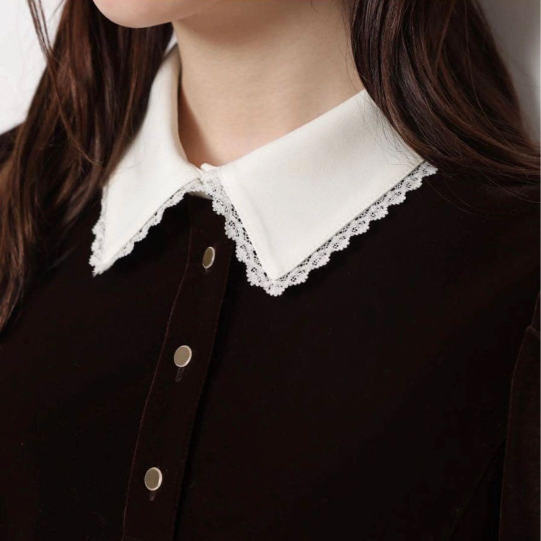 rirandture ベルベットカラーミニワンピース - メルカリ