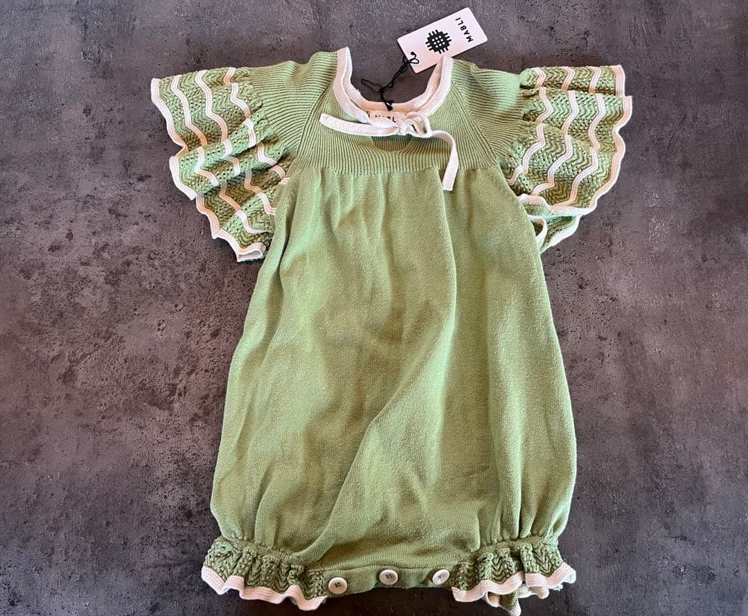 MABLI マブリ ロンパース グリーン 2Y MABLI 24AW 〉 ARTIST ROMPER 