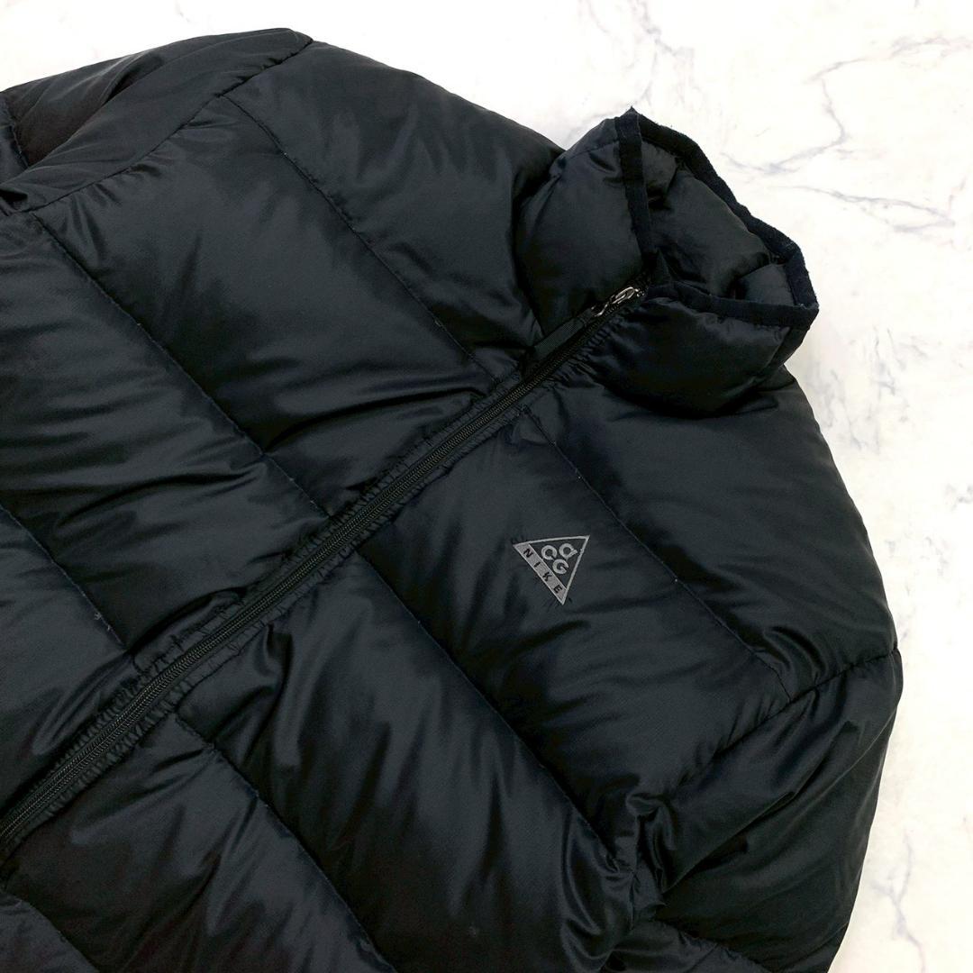 90s NIKE ACG ナイキ 刺繍ロゴ 肉厚 ダウンジャケット 黒 D629 - メルカリ