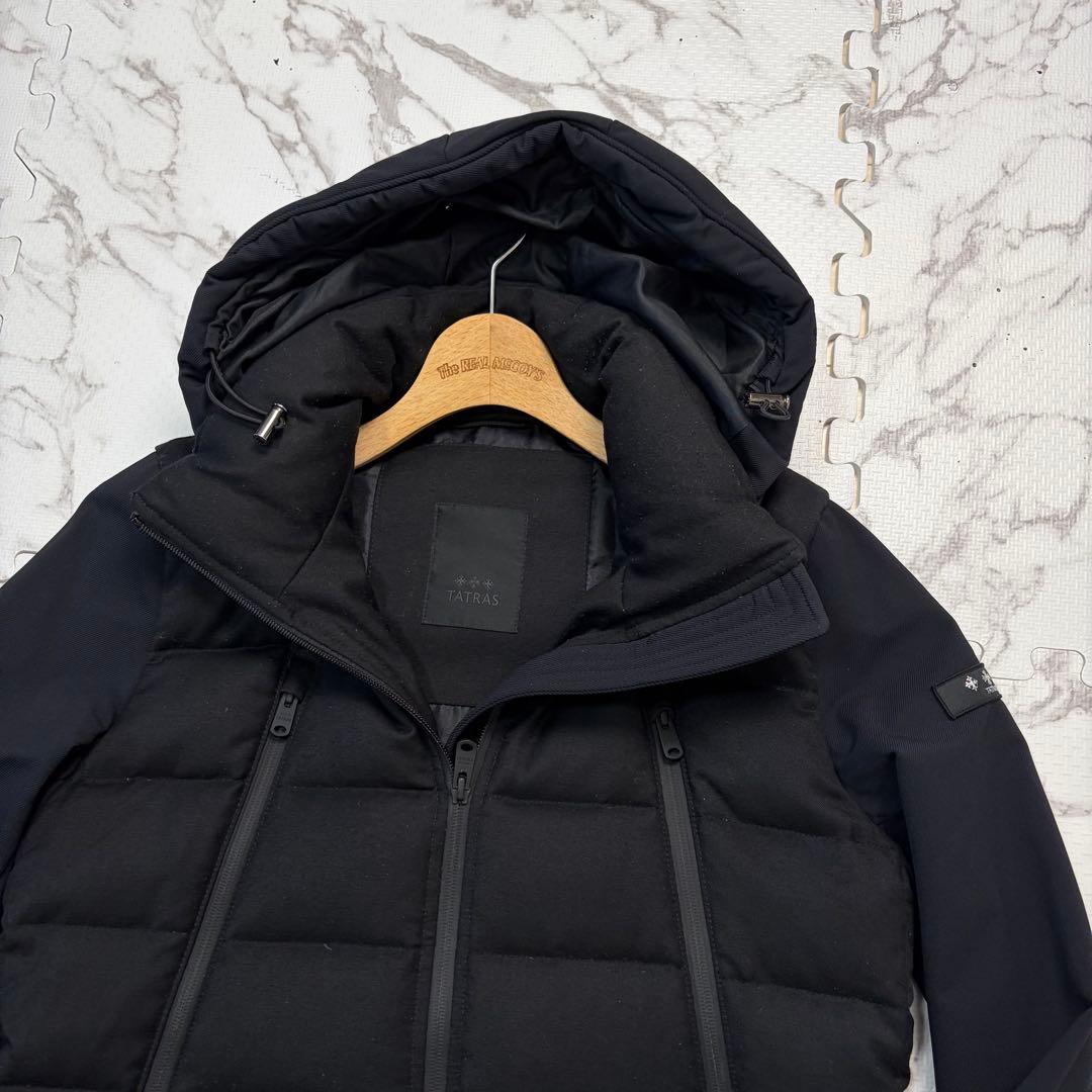 希少黒✨ タトラス ハイブリッドダウンジャケット 異素材 切替