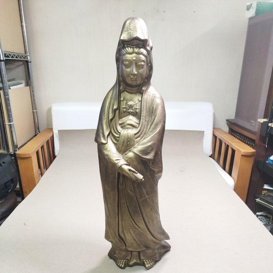 観音菩薩像 高さ約62cm 仏様 仏像 在銘有 鶯玉作 - メルカリ