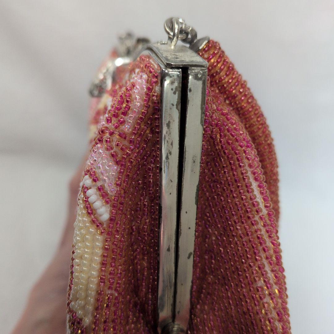 昭和レトロ】和装用ビーズバッグ がま口 - メルカリ