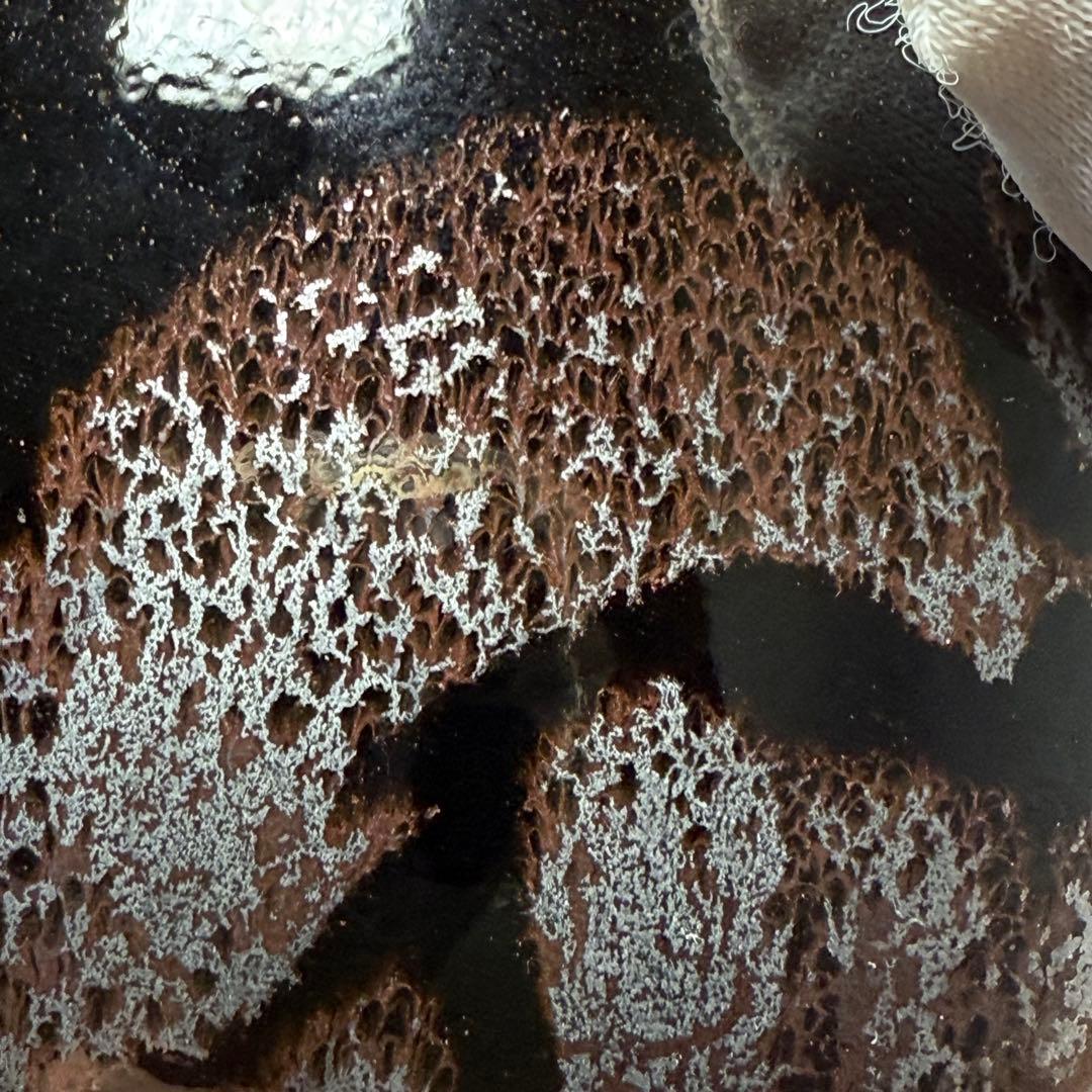 青木龍山 自作 天目抹茶碗 共箱 栞 日展入選多数 茶道具 裏千家