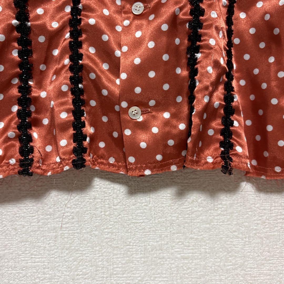 コムデギャルソン ドット柄 長袖シャツ 丸襟 オレンジ - メルカリ