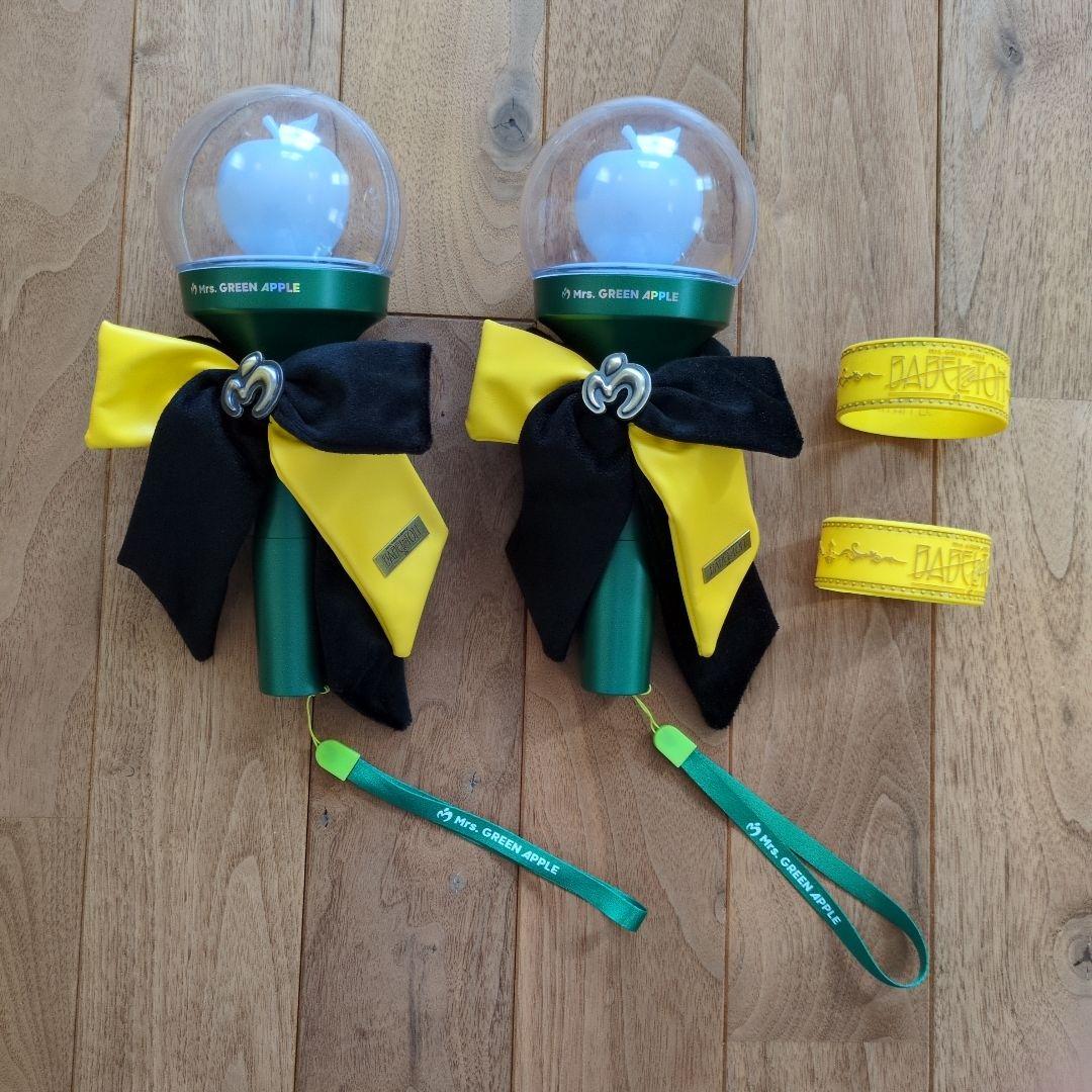 ミセス ペンライト 2個セット ライトスティック リボン ラバーバンド