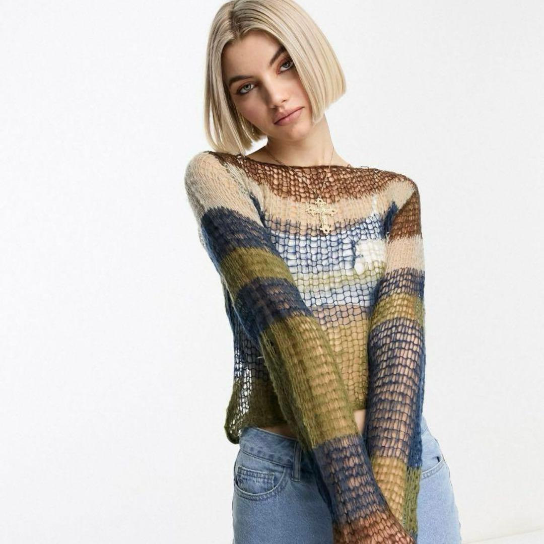 jaded london メッシュ ニット ハンソヒ - メルカリ