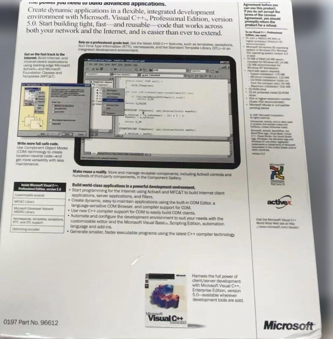 新品未開封 Microsoft Visual C++ 5.0 Pro