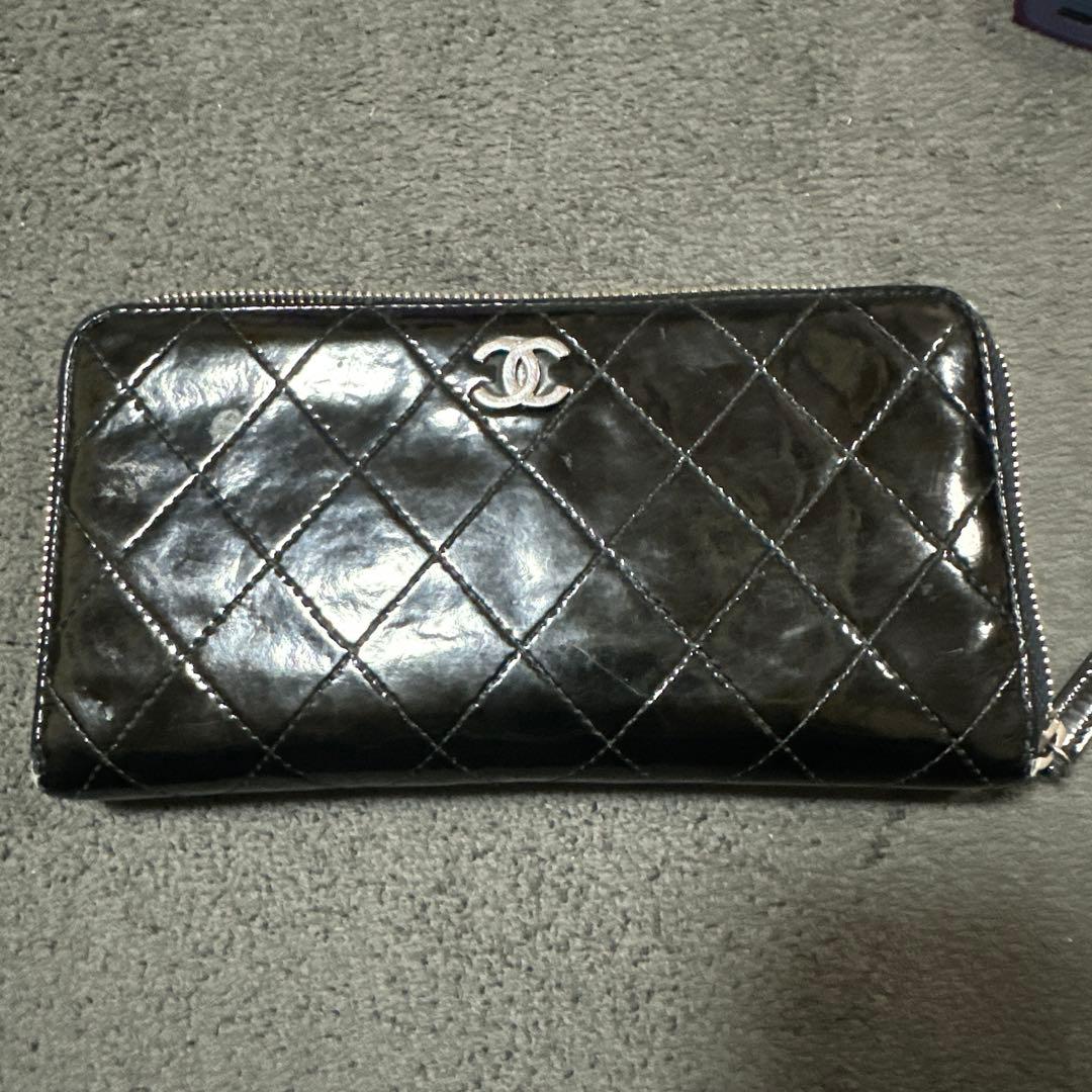 CHANEL ブラック キルティング 長財布 ノベルティ 写真追加可能です