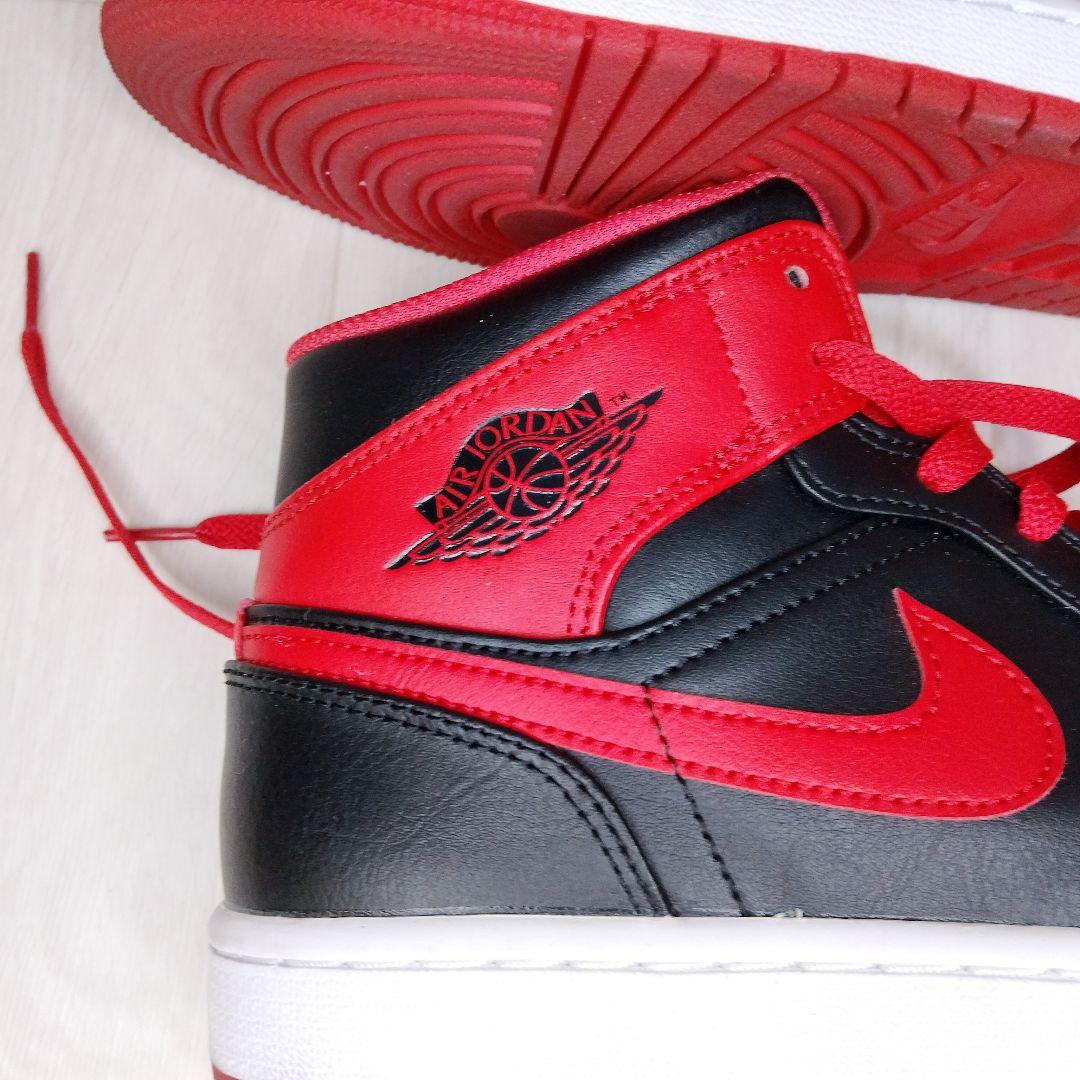 g*n様 ​ナイキ エアジョーダン1 ミッド ブレッド トゥ 26.5cm 赤