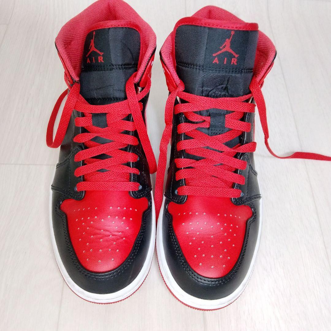 g*n様 ​ナイキ エアジョーダン1 ミッド ブレッド トゥ 26.5cm 赤