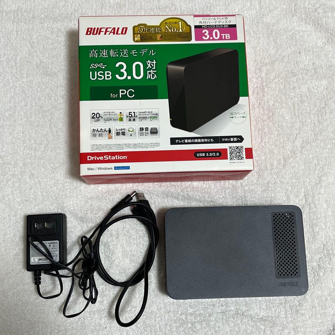 バッファロー　HD-LC3.0U3-BK　パソコン&テレビ　外付けハードディスク HD-LC3.0U3-BK : 外付けHDD : DriveStation | バッファロー