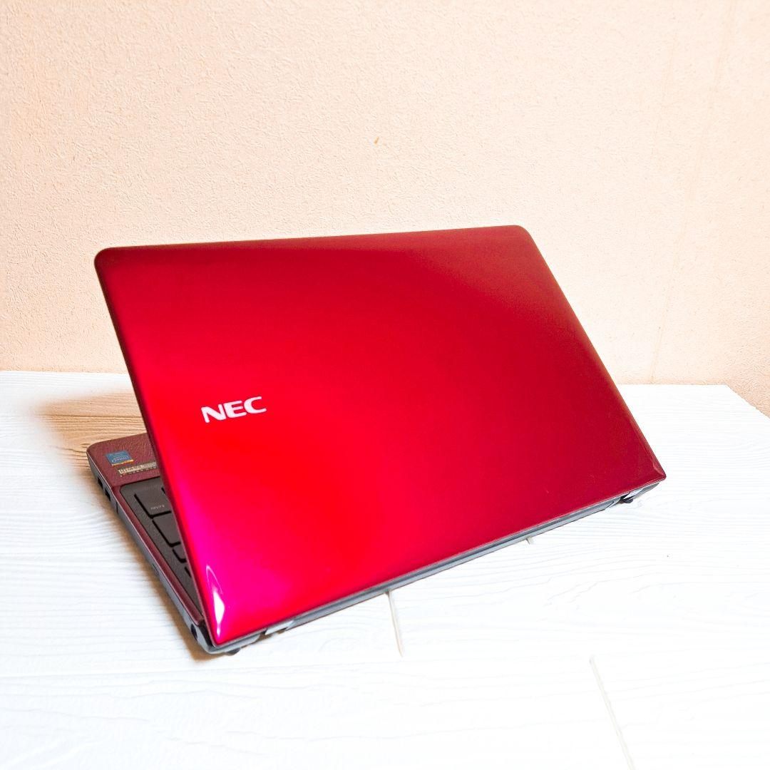 NEC Lavie ノートパソコン PC レッド 高速SSD オフィス 薄型