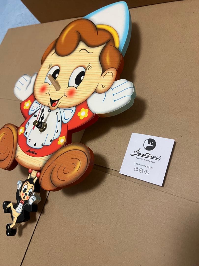 希少生産終了品⭐︎バルトルッチbartolucciピノキオの木製振り子
