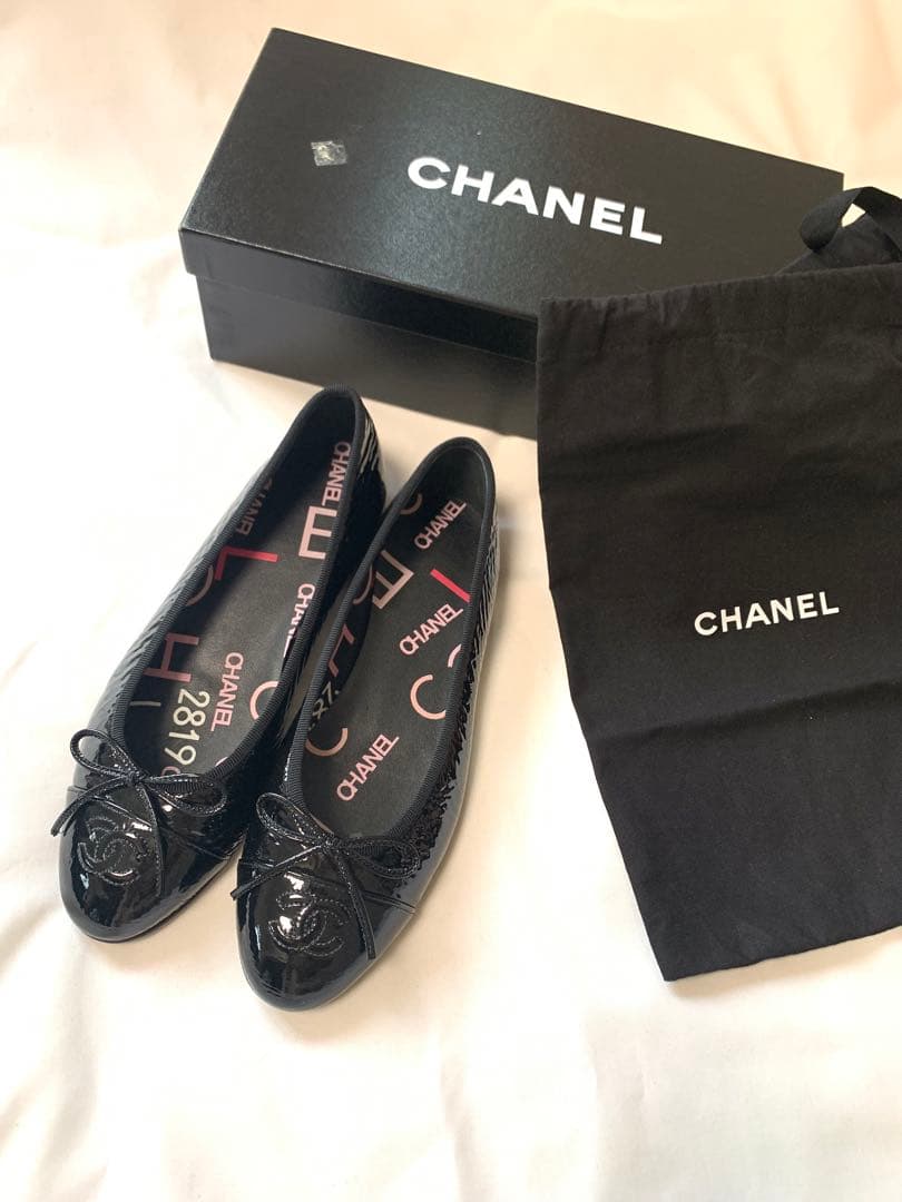 シャネル CHANEL バレエシューズ フラットシューズ ココマーク ブラック