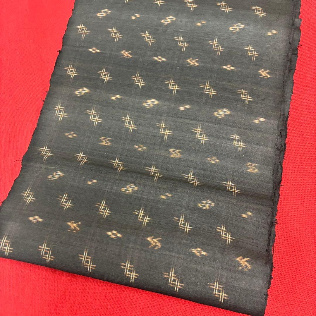 本場久米島紬 焦茶色 反物 国指定重要無形文化財