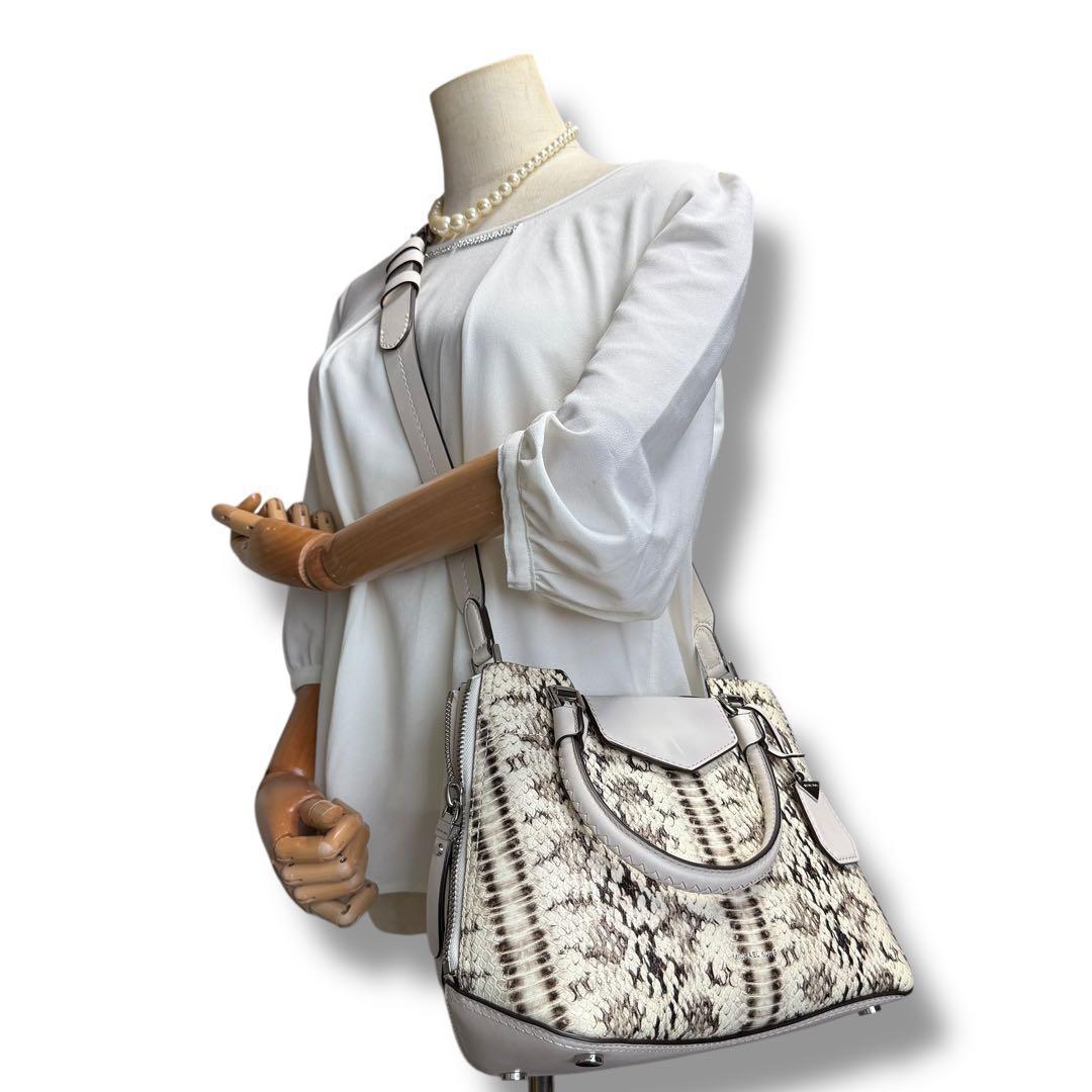 《入手困難》マイケルコース ハンドバッグ 2way パイソン柄 型押し レザー