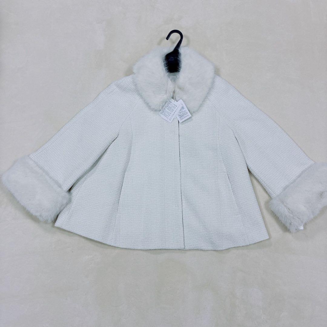 新品✨ リランドチュール ツィードファー衿ショートコートM - メルカリ
