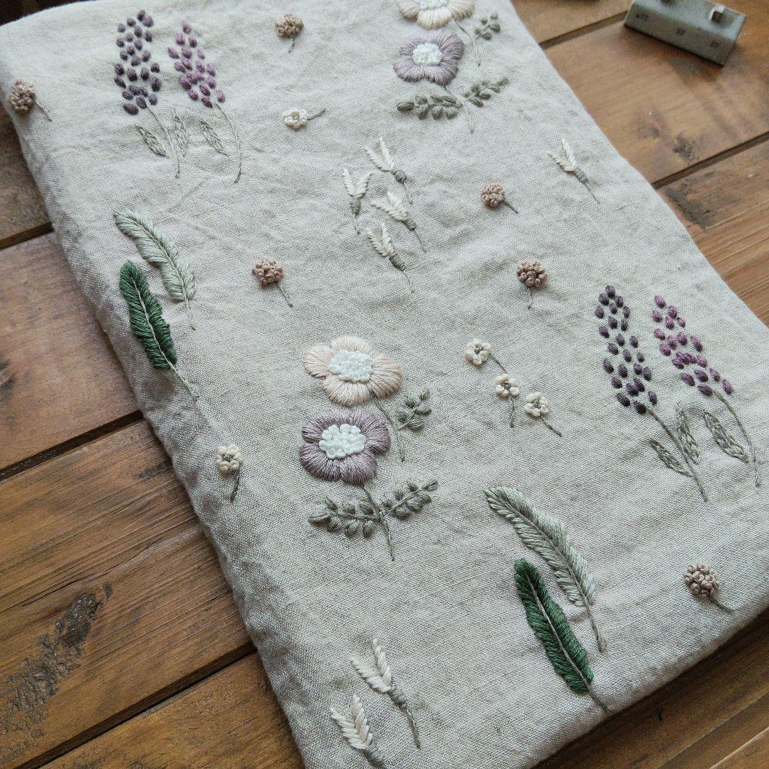 ララ様オーダー専用ページ】リネン刺繍 エコバッグ メガネケース