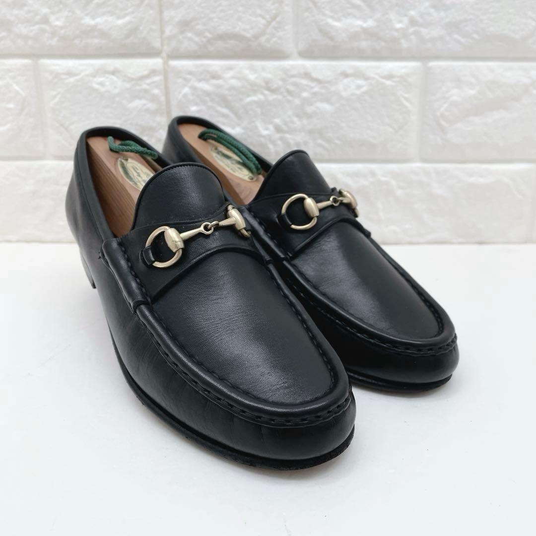 グッチ ホースビット ローファー レザー 本革 ブラック 6B 23.0cm